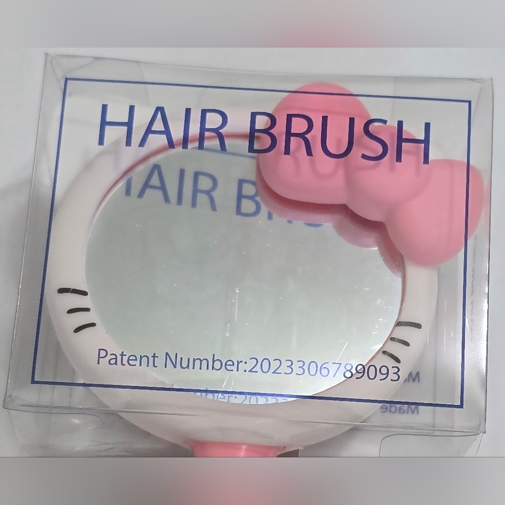 Pink Handheld Mirror with Bow - Picture 3 of 5